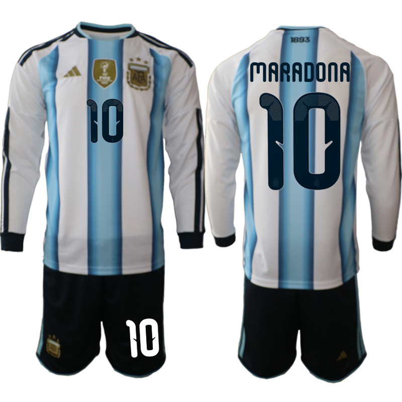 Men Argentina Long sleeve home 06 style 2026 World Cup Soccer jersey->argentina jersey->Soccer Country Jersey